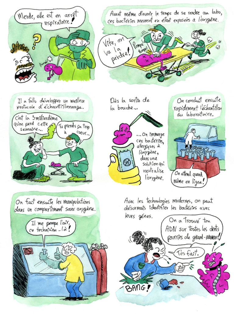 Bande dessinée sur le microbiome et l'écologie buccale