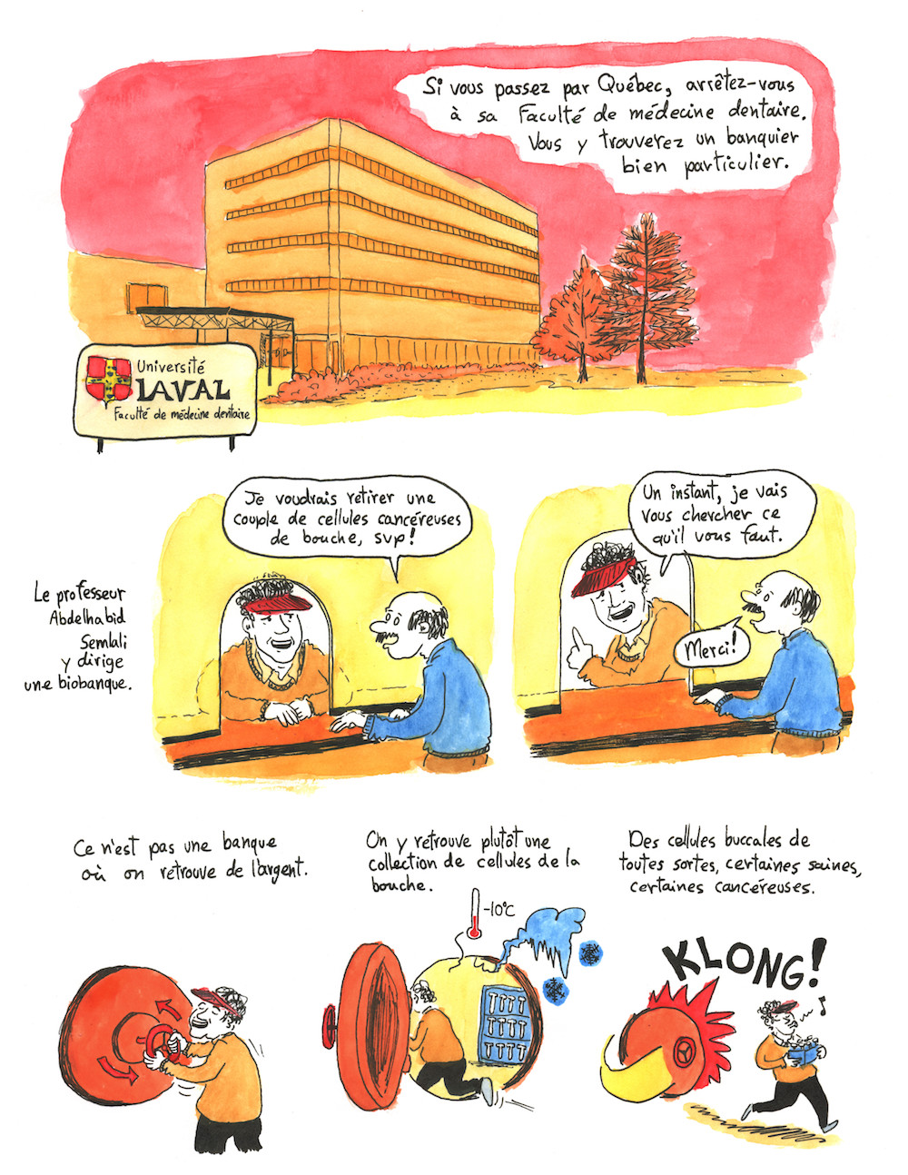 Bande dessinée sur la banque de tissus de la Faculté de médecine dentaire de l'Université Laval et du RSBO - page 6